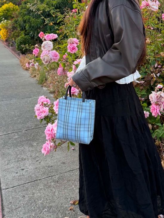 Burberry Handbags - Burberry light blue Nova Check Mini Tote